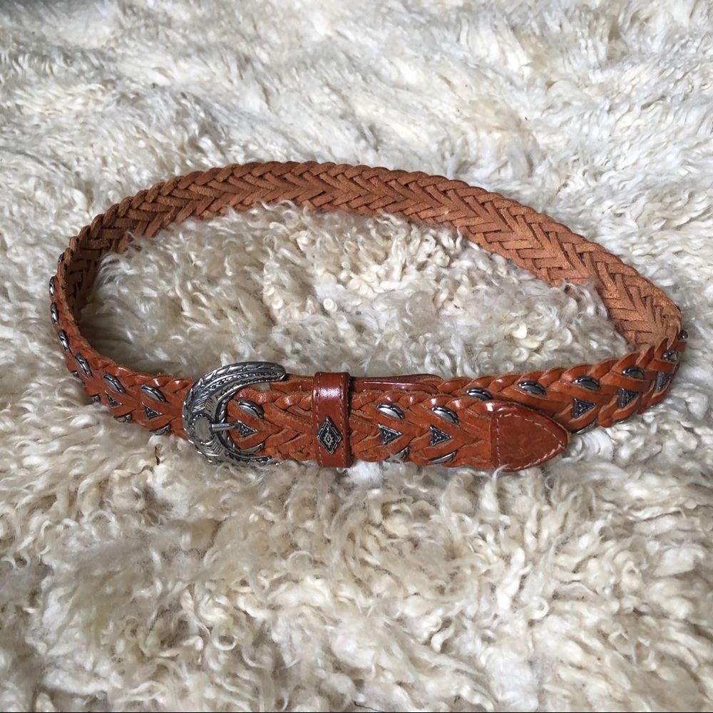 SOLD Vintage Braided Leather Belt - Handmade in Turkey